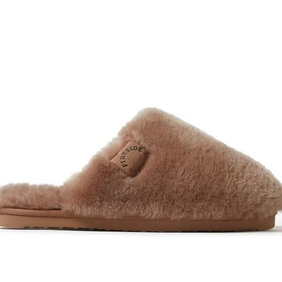 Fireside by Dearfoams Shelly Beach Shearling Slippers Driftwood 8 NWT IN PKG - Picture 4 of 7
